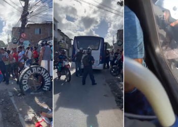 Micro-ônibus perde freio na ladeira do UR-5, no Ibura e quase atropela motociclistas