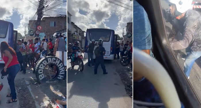 Micro-ônibus perde freio na ladeira do UR-5, no Ibura e quase atropela motociclistas