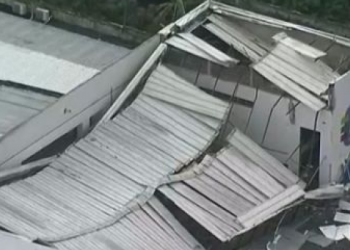 Estrutura da Escola Técnica Estadual de São Lourenço da Mata desaba devido às chuvas