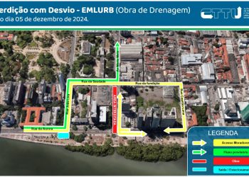 CTTU anuncia nova circulação para Rua da Aurora devido às obras de requalificação da Avenida Mário Melo
