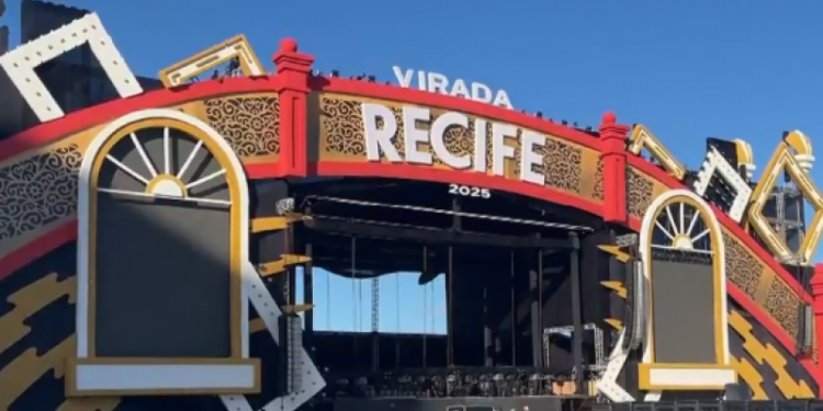 Palco do Réveillon do Recife fica pronto nesta quarta