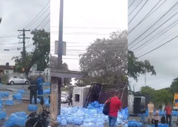 Colisão entre ônibus e caminhão deixa 10 feridos em Jardim Paulista Baixo