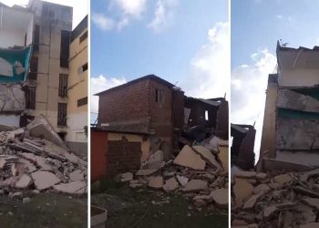 Parte de prédio desaba em conjunto habitacional interditado em Paulista