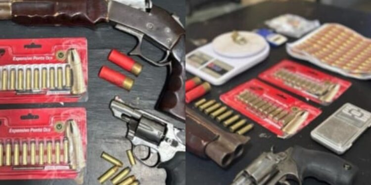 Homem é preso por agressão domestica, tráfico de drogas e posse ilegal de armas
