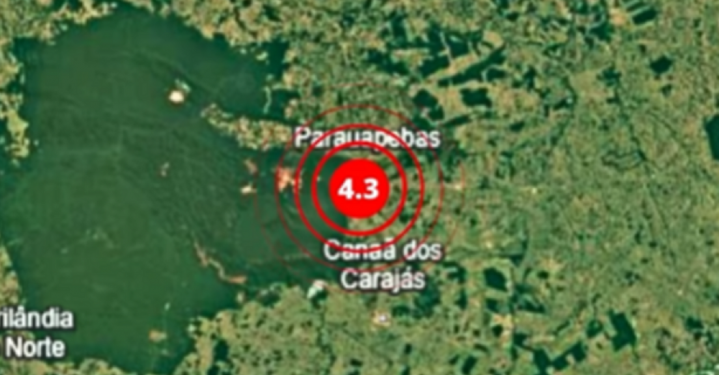 Tremor de terra de magnitude 4,3 é registrado no Pará
