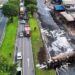 Quatro casas são atingidas após caminhão tanque explodir na BR-101 em Igarassu