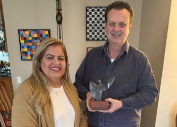 Andrea Medeiros é recebida por Gilberto Kassab, presidente nacional do PSD