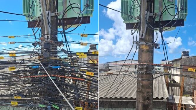 Neoenergia remove risco de incêndios e acidentes com população em postes do Ibura