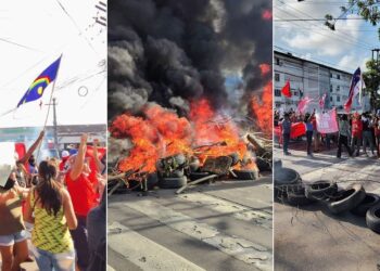 Protesto por doação de imóvel do INSS para fins habitacionais interdita avenida no Recife