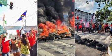 Protesto por doação de imóvel do INSS para fins habitacionais interdita avenida no Recife
