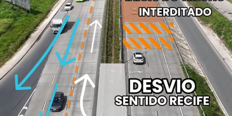 Trecho da BR-232 será interditado de hoje até domingo para obra