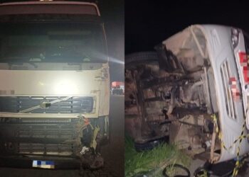 Acidente entre ônibus e carreta deixa 16 feridos na BR-232