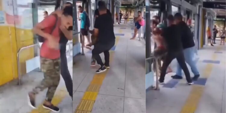 Jovem é agredido e retirado de estação de BRT por supostos fiscais e empresa diz que desconhece funcionários