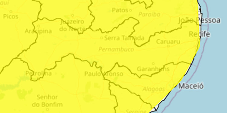 Atualização do Inmet prevê redução de chuva para Pernambuco nesta segunda (2)