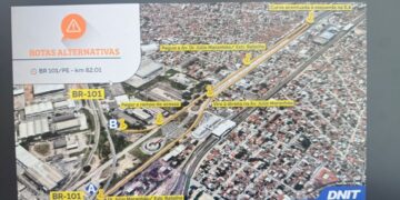 DNIT anuncia nova interrupção temporária no Viaduto da BR-101 em Jaboatão