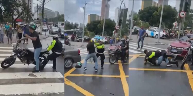Homem com moto clonada e sem CNH é preso após agredir agente da CTTU durante abordagem no Recife
