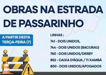Obras alteram itinerários de ônibus em Passarinho
