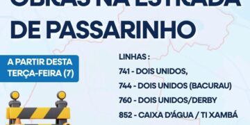 Obras alteram itinerários de ônibus em Passarinho