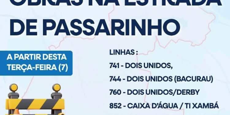 Obras alteram itinerários de ônibus em Passarinho