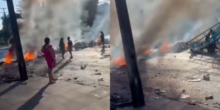 Protesto por auxílio das chuvas bloqueia Av. Mascarenhas de Morais na manhã desta segunda (13)