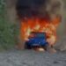 Buggy com turistas pega fogo em Fernando de Noronha