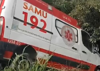 Acompanhante de paciente tenta furtar ambulância do Samu e acaba batendo o veículo