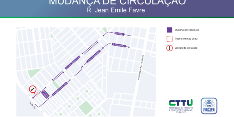 Avenida Jean-Emile Favre, no bairro do Ipsep, volta a ter circulação em mão dupla