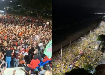 Apoiadores de Lula e Flávio Bolsonaro fazem atos no Recife